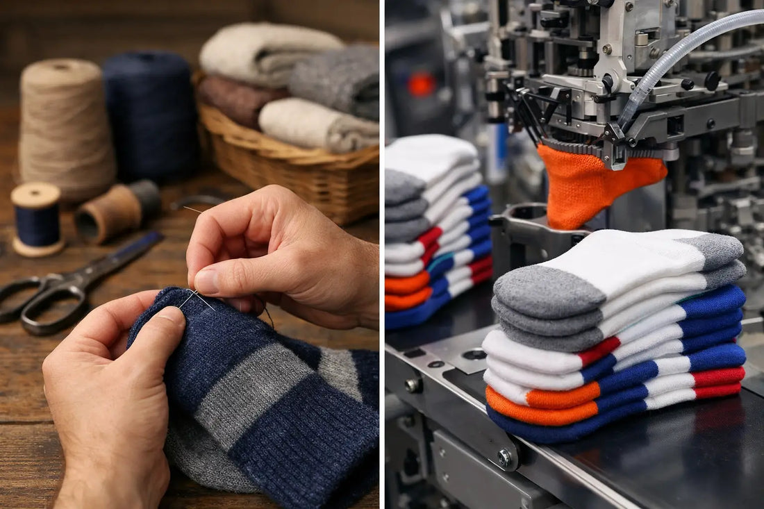 Hand Finished vs Mass Produced Socks: What Changes?